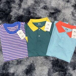 NWT!! Lot of 3 Free Assembly Striped Shirt Trio for Men Size Small/Medium